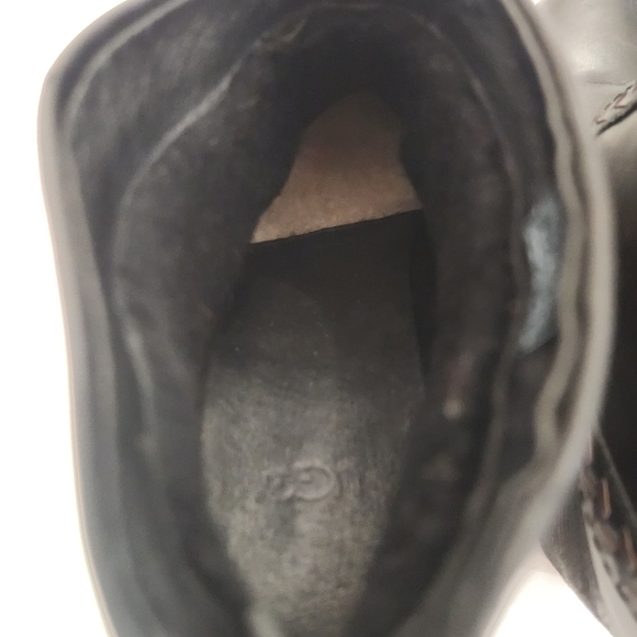 UGG Western Wool Lined Ankle,Charlotte Black Leather Zip Comfort Boots Womens 8 - Picture 7 of 10